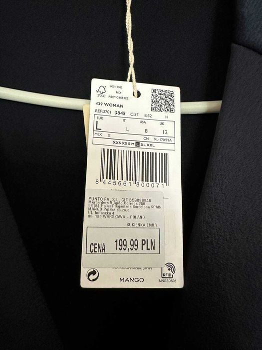 Атласна сукня Mango, нова, L