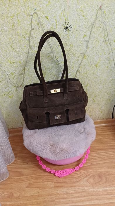 Сумка женская замшевая Vera Pelle Италия  натуральная замша