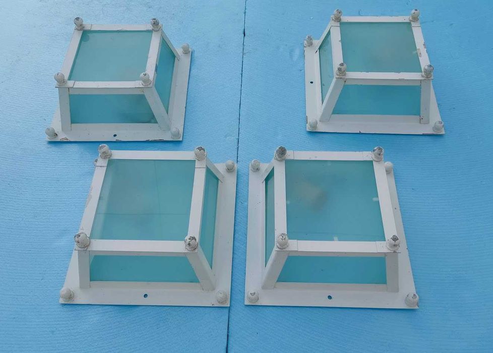 Conjunto 4 candeeiros de teto quadrangulares