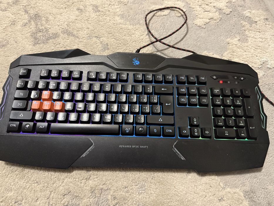 Клавиатура A4tech Bloody B254 Multimedia Gamer LED, Black USB