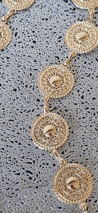 Złoty pasek kółka, dodatek do sukienki, spodni, regulowany