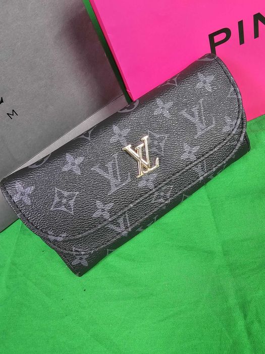Portfel damski Louis Vuitton rozpinane czarny nowość podwojne