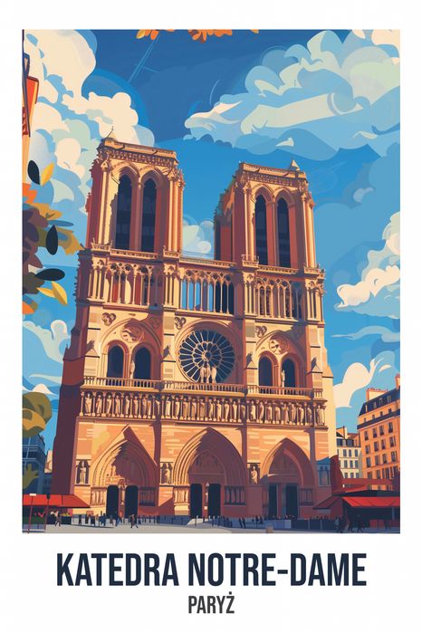 Plakat 20x30cm Katedra Notre-Dame