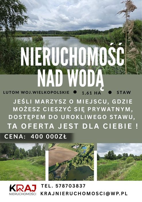 Wyjątkowa działka rekreacyjna  z prywatnym stawem