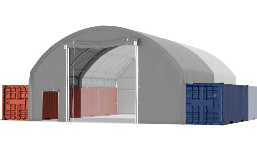 10x12m Namiot ZADASZENIE do kontenerów WEJŚCIE+WJAZD