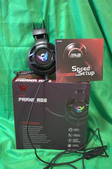 Headset Gaming PRANA RGB – Som 7.1, Iluminação LED, USB