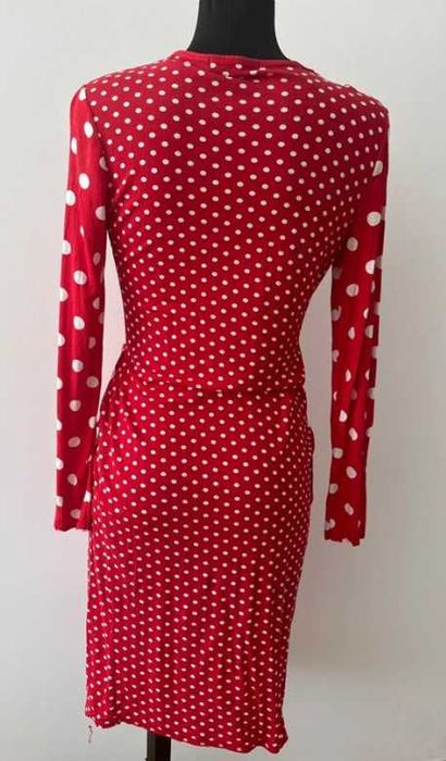 Sukienka czerwona w grochy 36/38 S/M,  Missguided