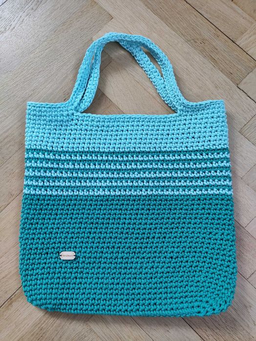 Torba turkusowa, shopperka. Handmade
