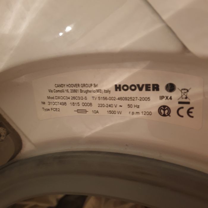 Pralka Hoover Dynamic Next DXOC34 26C3/2-S  na części