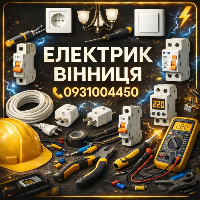 Електрик  Вінниця. Усунення несправностей, монтаж