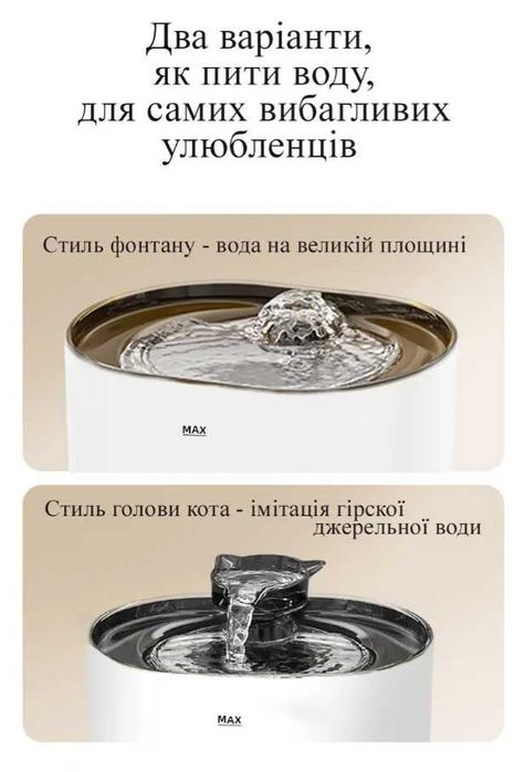 Розумний фонтанчик-поїлка з датчиком руху та розумною зарядкою акумулятором