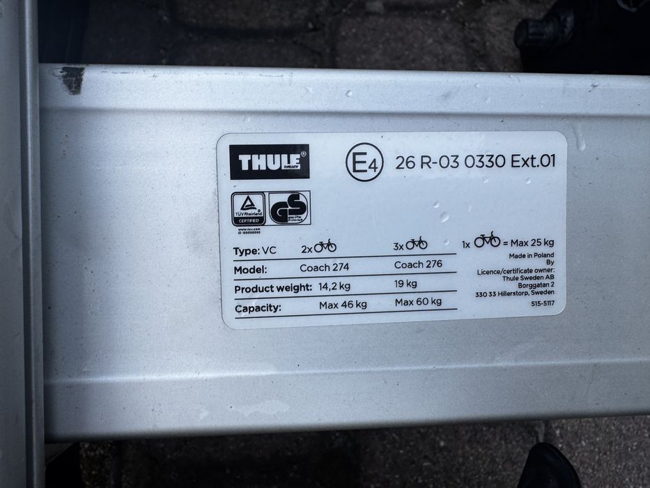 Thule coach 274 na 2rowery