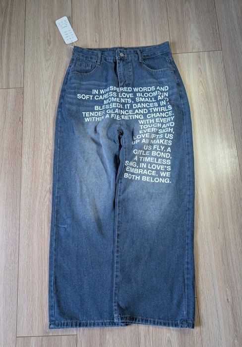 ШВИДКИЙ ПРОДАЖ!!Baggy jeans ,широкі джинси з принтом,з текстом