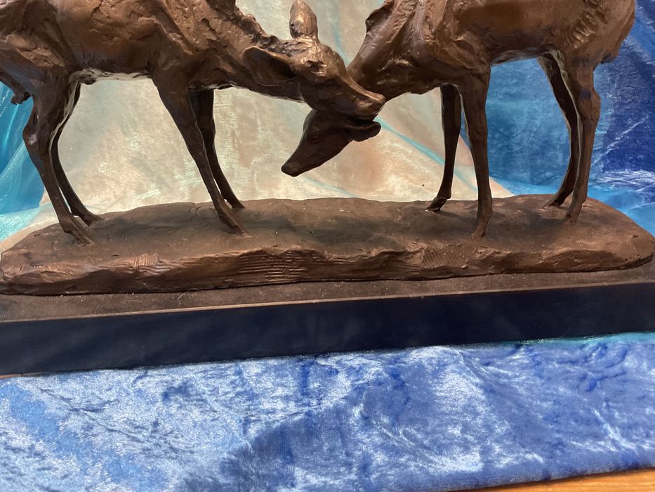 Escultura bronze gazelas 37x13x20 cm