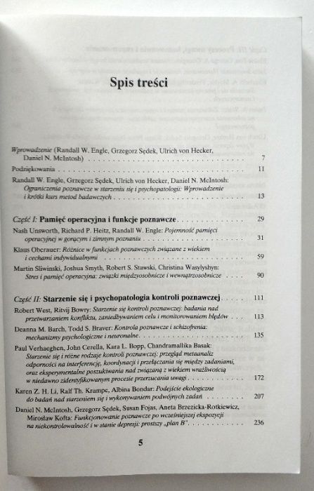 OGRANICZENIA POZNAWCZE, Starzenie się i psychopatologia, Engle, UNIKAT