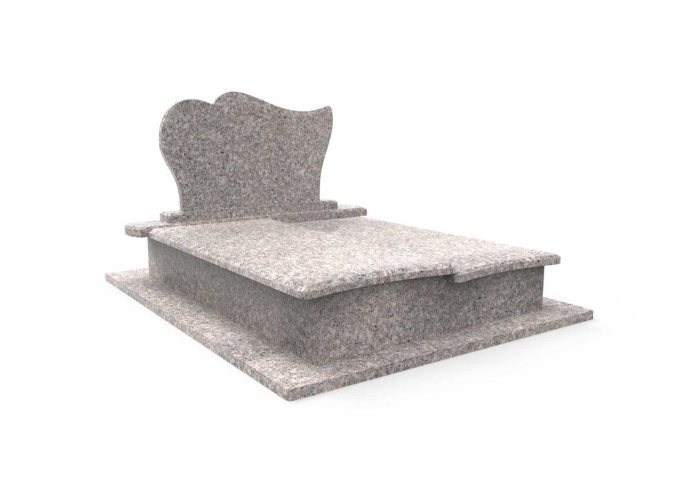 Nagrobek Granitowy Podwójny Pomnik Premium Brąz Królewski Zaokrąglony