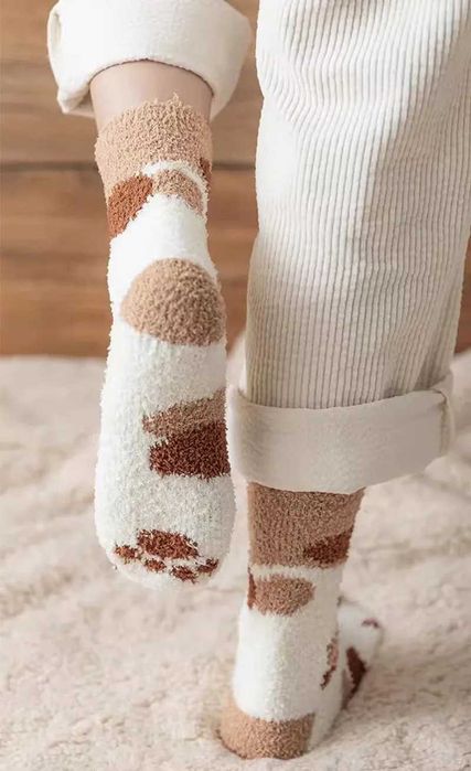 м'які теплі шкарпетки у вигляді лапок котика