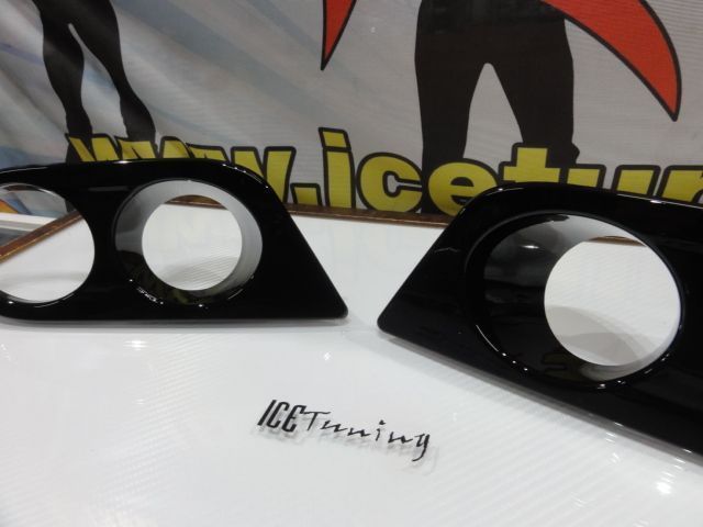 Capa, Mascara, grelha de farol de Nevoeiro para-choques BMW E46 pack M / M3, preto piano brilhante