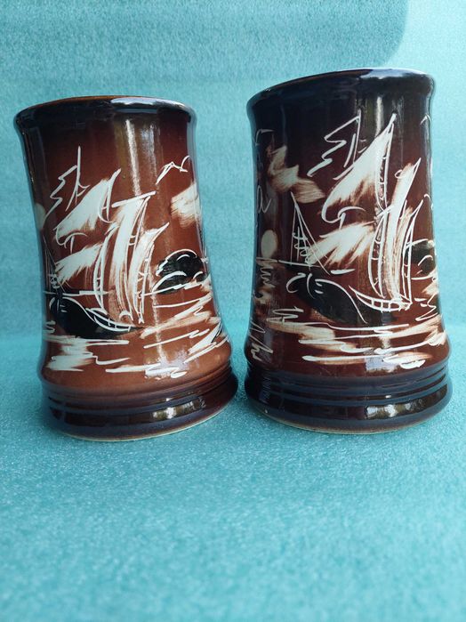 2 пивные глиняные кружки 0,5 л. НОВЫЕ.