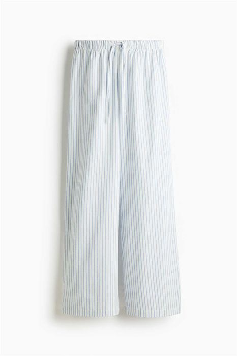 Piżama spodnie S nowa kolekcja białe paski bawełna flanela PROMOCJA