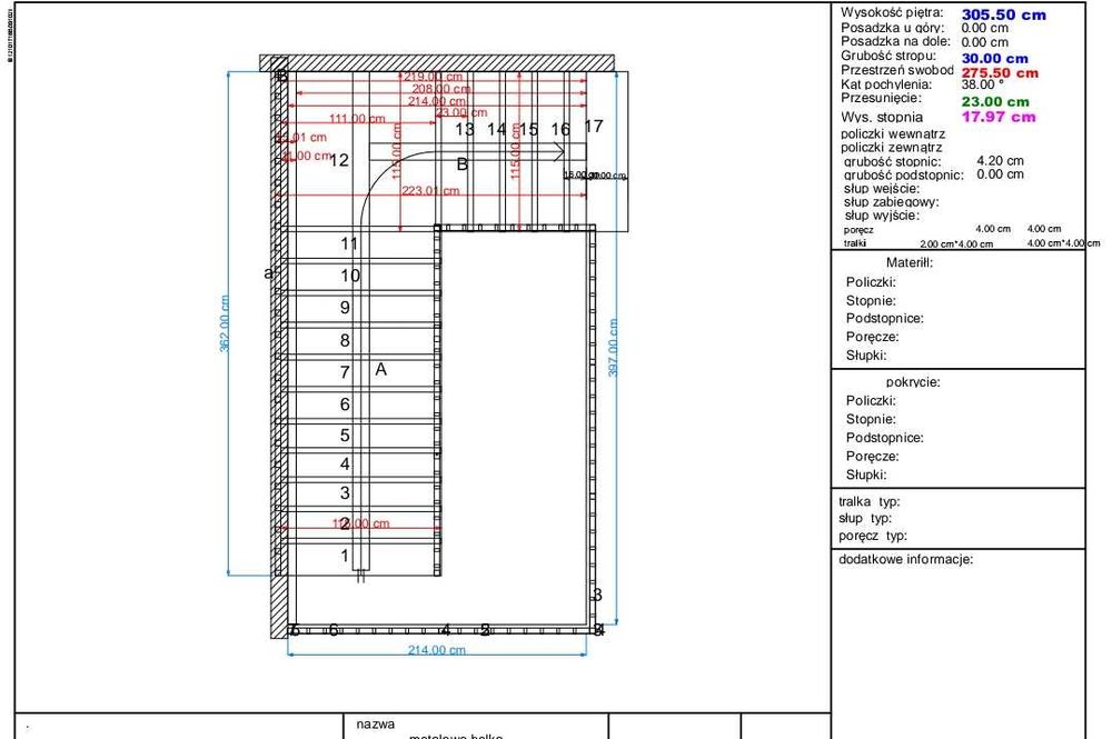 Schody drewniane jesionowo-dębowe