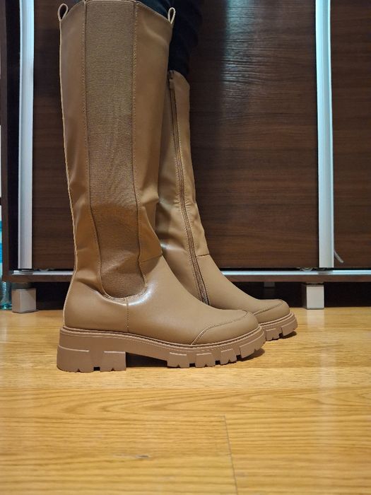 Kozaki nowe, brązowe kozaki, długie kozaki, 39