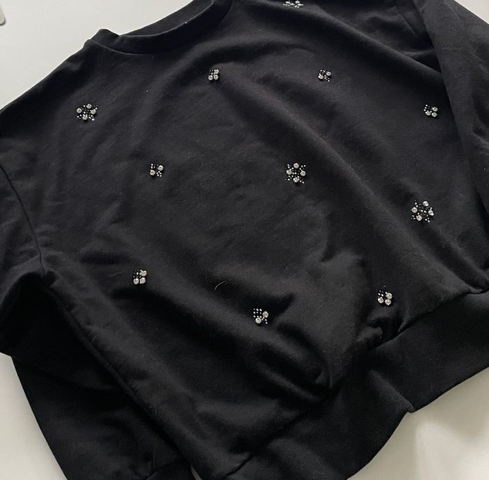 C&A bluza damska, czarna, zdobienia S