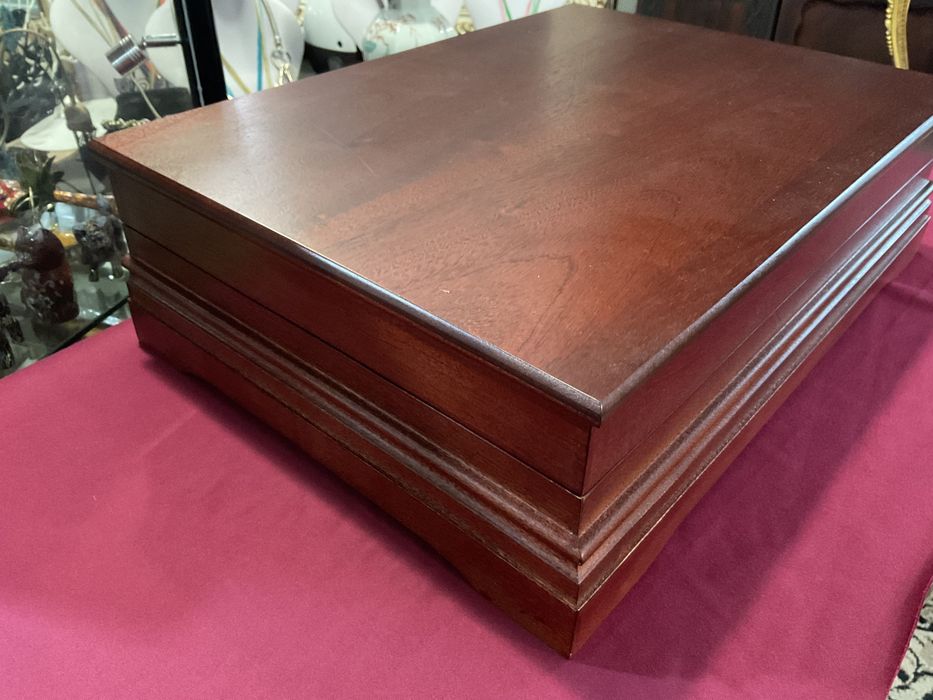 Caixa para faqueiro mahogany inglês 48x34x14 cm