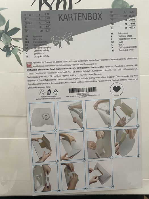 Pudełko na koperty ślubne - białe