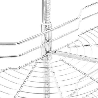 VidaXL Dwupoziomowy druciany kosz kuchenny srebrny 180 stopni 75x38x80