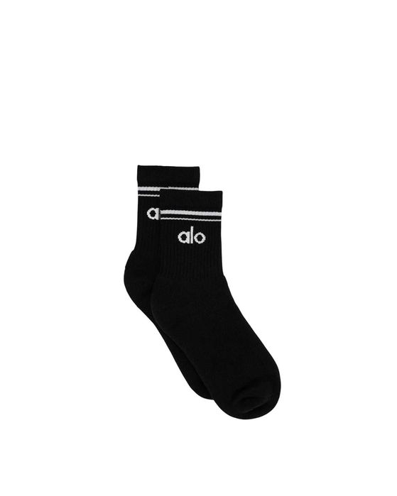 Шкарпетки Alo Yoga Unisex Half-Crew Throwback Socks Black/White