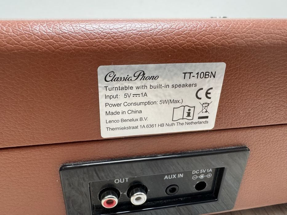 Classic Phono TT-10BN - Przenośny gramofon z głośnikami