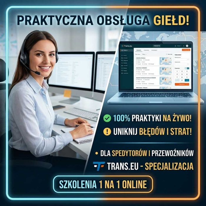 Online Praktyczna obsługa giełd (Trans.eu) | Szkolenia 1 na 1 Online