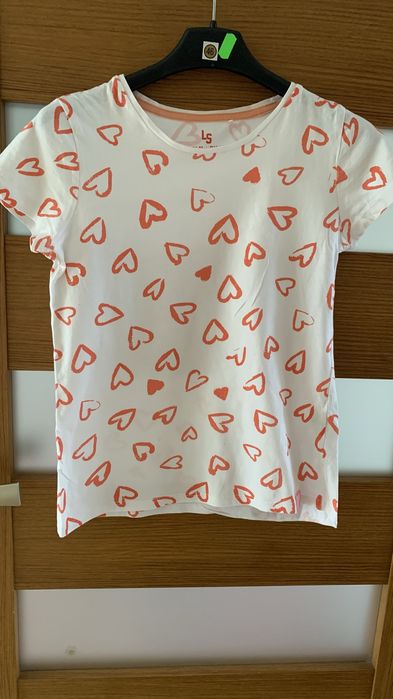 Biały t-shirt dla dziewczynki 152