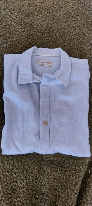 Camisa azul manga curta