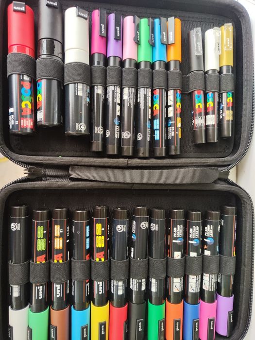 Uni posca акрилові маркери 24шт + скечбук у подарунок
