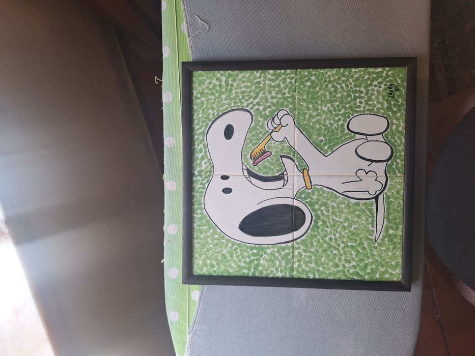 Quado em azulejo snoopy