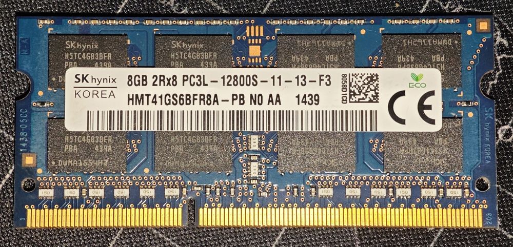 Pamięć RAM Sk Hynix 8GB DDR3L 1600MHz PC3L-12800S LAPTOP | MemTest 100%