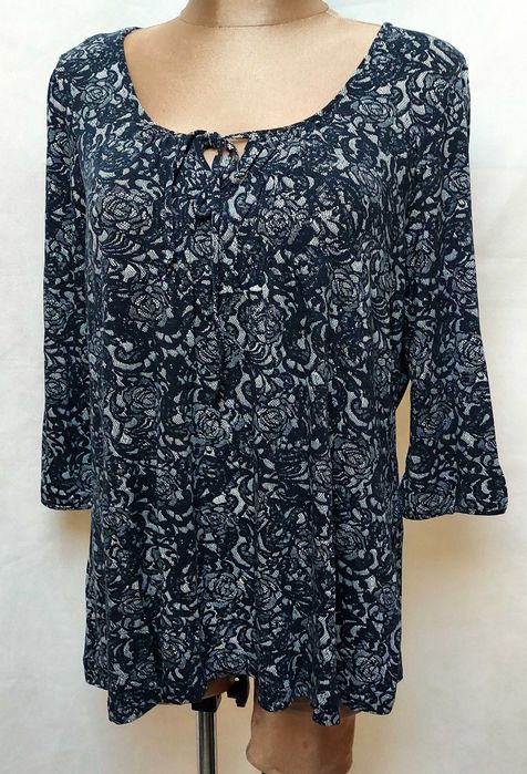 Bluzka tunika 22/50 48 46 Marks&Spencer Wiskoza goth rock jak koronka