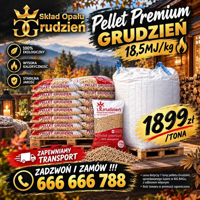Pellet Grudzień 18,5MJ/kg! Super cena! BIG BAG/ Promocja!!! świętokrzyskie