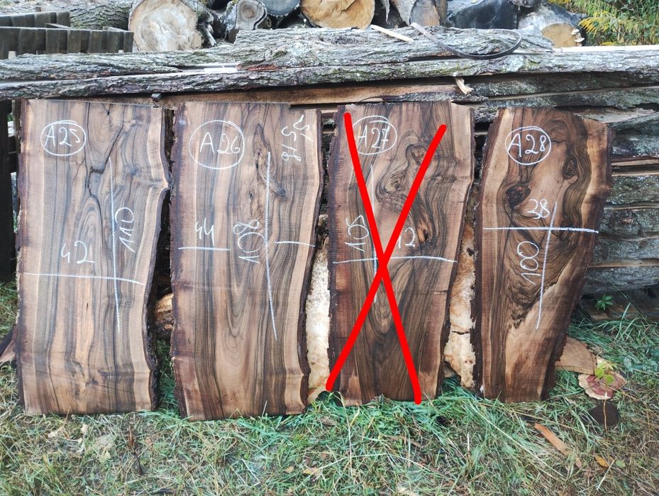 Drewno deski orzech włoski i klonu