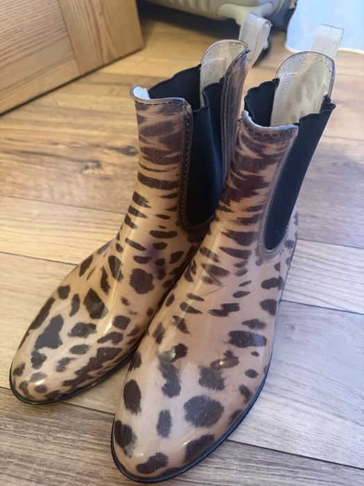 Гумові чоботи 37 розмір з леопардовим принтом