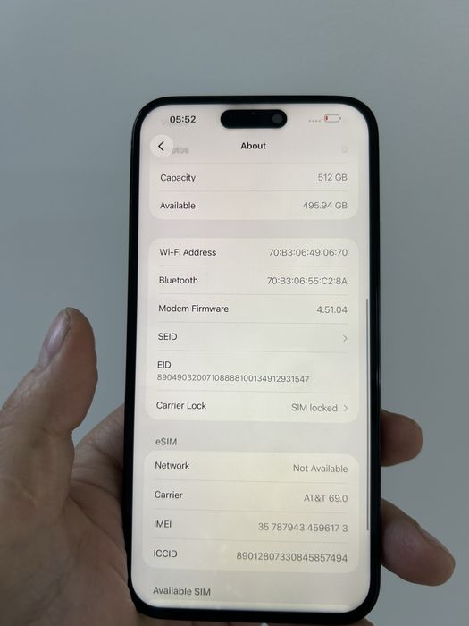 IPhone 14 Pro Max 512Gb Space (Esim),(R-Sim)