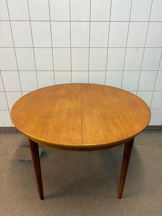 Stół okrągły dębowy rozkładany lata 60 vintage