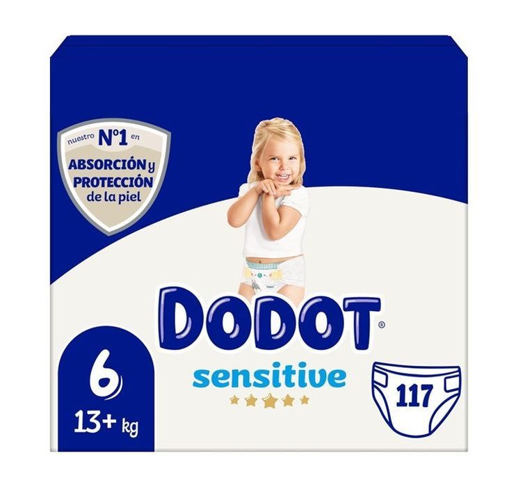 Dodot Fraldas Sensitive T6, 117 Unidades - Pele Sensível