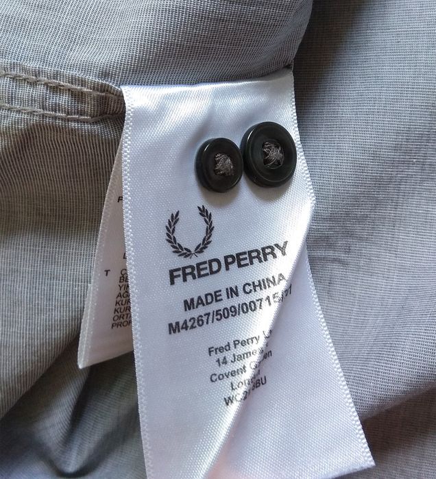 FRED PERRY рубашка M серая Оригинал