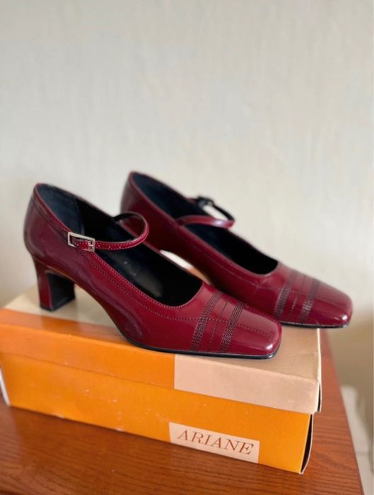 Bordowe buty na obcasie vintage Y2K rozmiar 37 nowe
