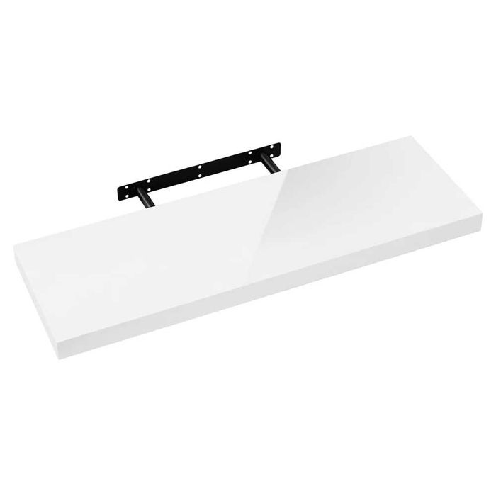 Lewitująca Biała Półka Ścienna, Ukryte Mocowanie 50x22.8x3.8cm 6 szt.