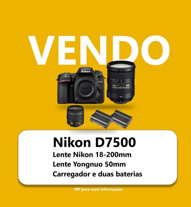 Nikon D7500 + Lentes + Acessórios em Ótimo Estado