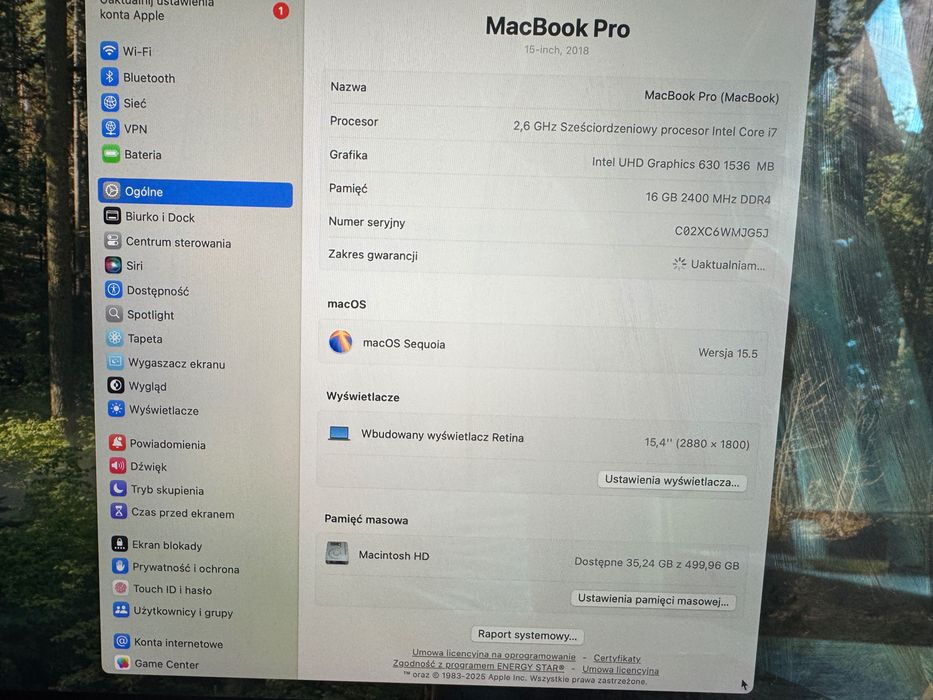 MacBook Pro 2018 15" A1990 Silver i7 / 16 Gb / SSD 512GB / Retina